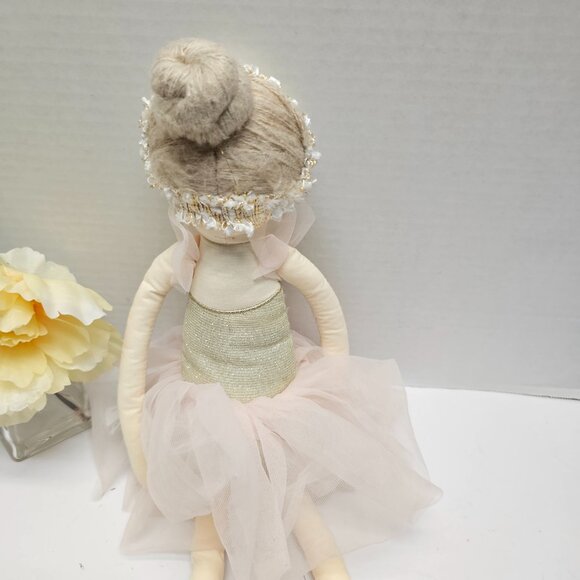 Mon Ami Designs Belle Sugar Plum Ballerina Soft Pink Gold Plush Decor Doll - Picture 9 of 16